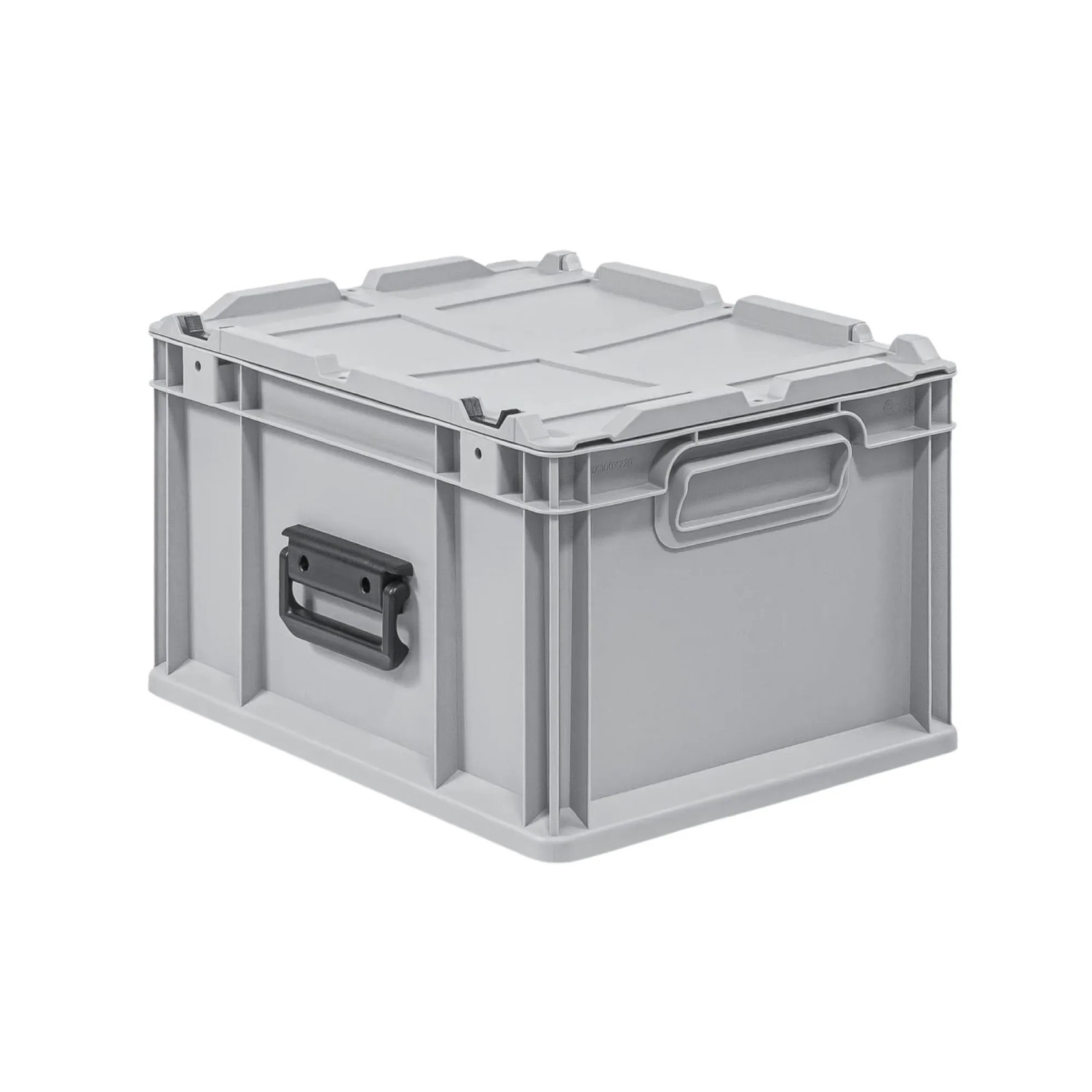 Graue Eurobox Nextgen Portable, 20 Liter, mit Tragegriffen. Ideal als Stapelbehälter und Transportbox.