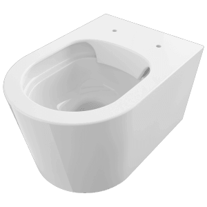 Weißes Domberg Wand-WC-Set DB1004, spülrandlos, mit WC-Sitz. Modernes Design für das Badezimmer.