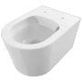 Weißes Domberg Wand-WC-Set DB1004, spülrandlos, mit WC-Sitz. Modernes Design für das Badezimmer.