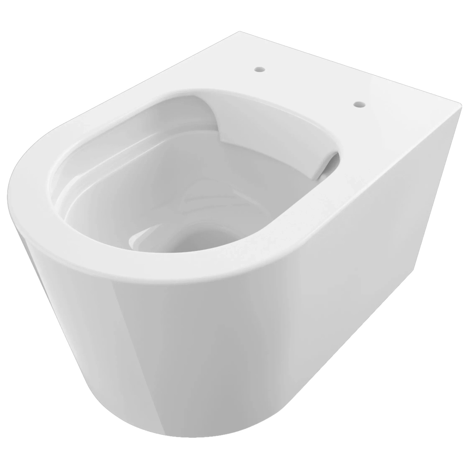 Weißes Domberg Wand-WC-Set DB1004, spülrandlos, mit WC-Sitz. Modernes Design für das Badezimmer.