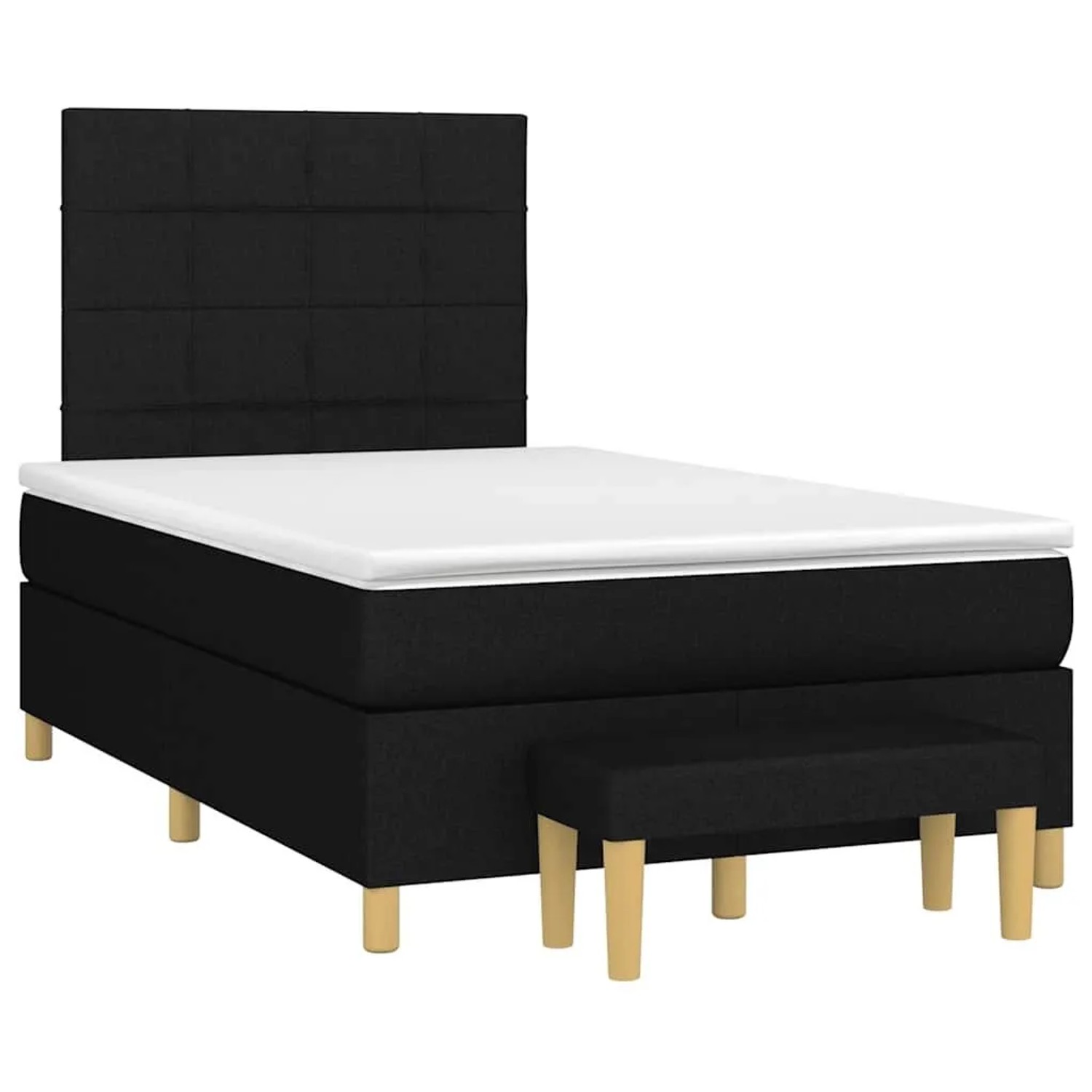 vidaXL Boxspringbett mit Matratze Schwarz 120x190 cm Stoff 3270406 günstig online kaufen