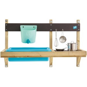 TP Toys Kinderspielküche Deluxe aus Holz mit Spüle, Wasserspender und Zubehör.