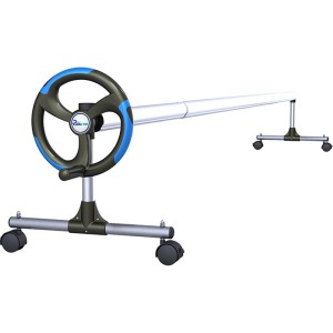 Mobiler Summer Fun Pool-Aufroller für Poolabdeckungen bis 440 cm, mit Handrad und Rollen.