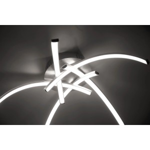 Moderne LED-Deckenleuchte Valerie aus Stahl, 47x47 cm, warmweißes Licht für Wohnräume.