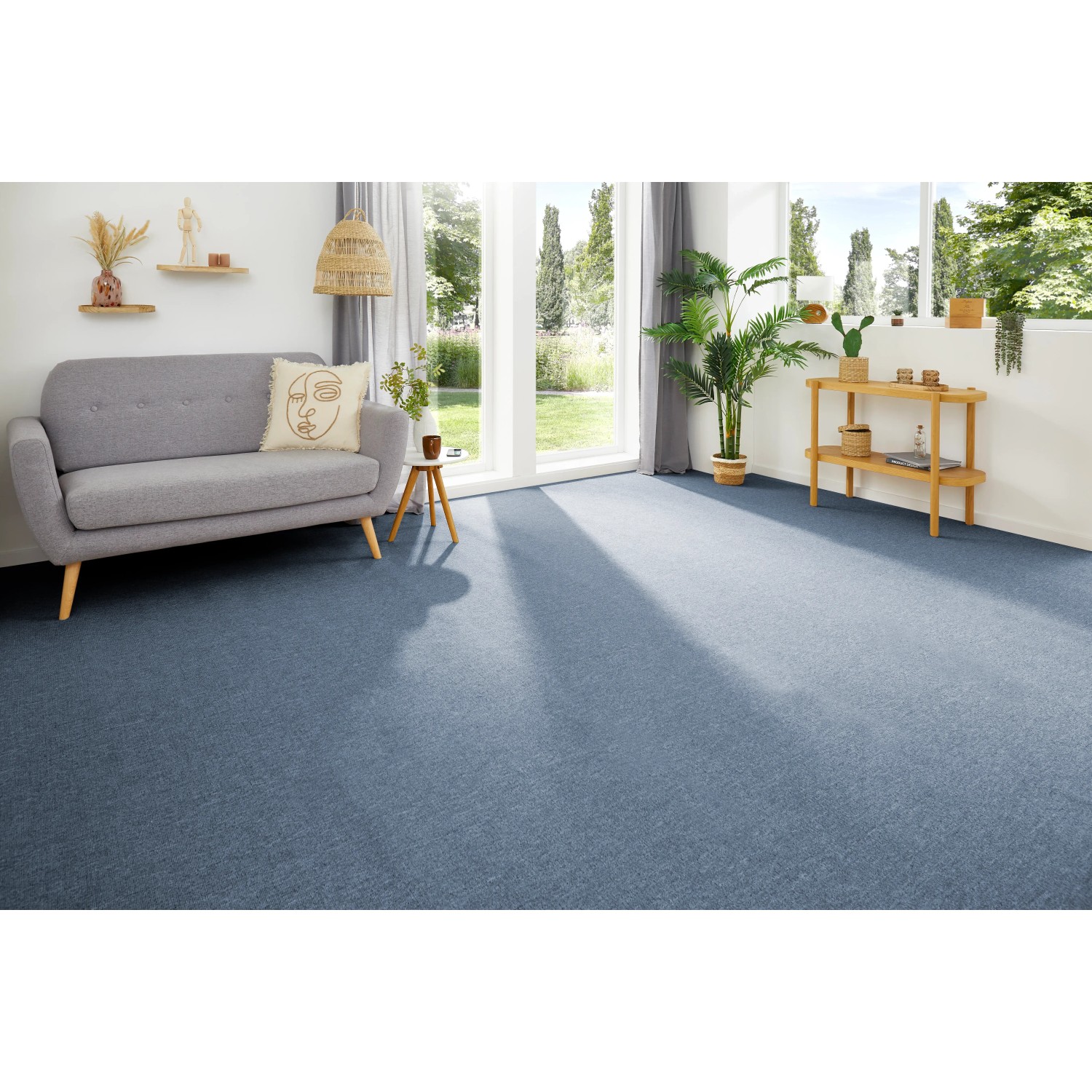 Andiamo Teppichboden Meterware Henry 200 x 600 cm Blau für Fußbodenheizung kaufen bei OBI