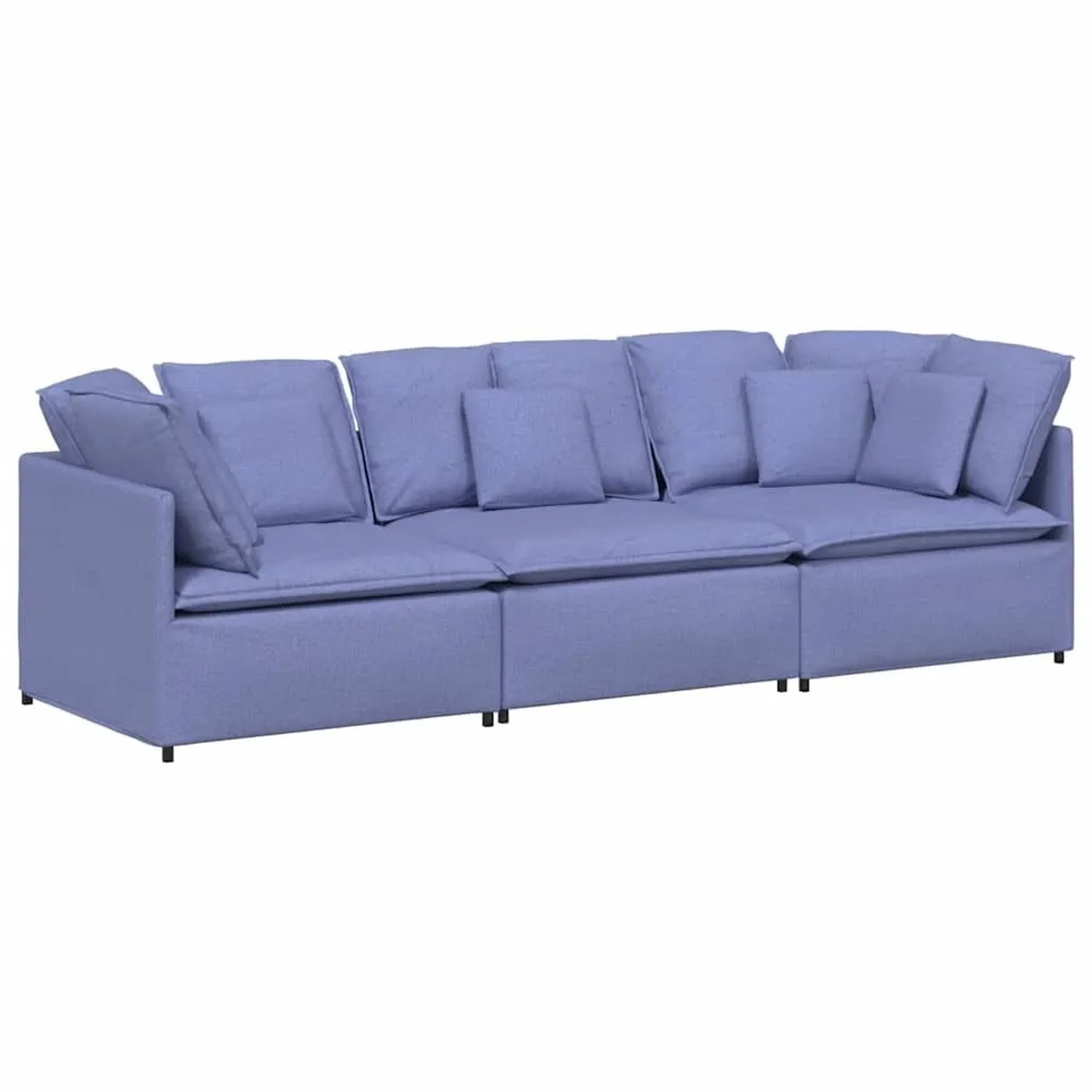 vidaXL Modulares Sofa mit Kissen Stoff Jeansblau 3321277