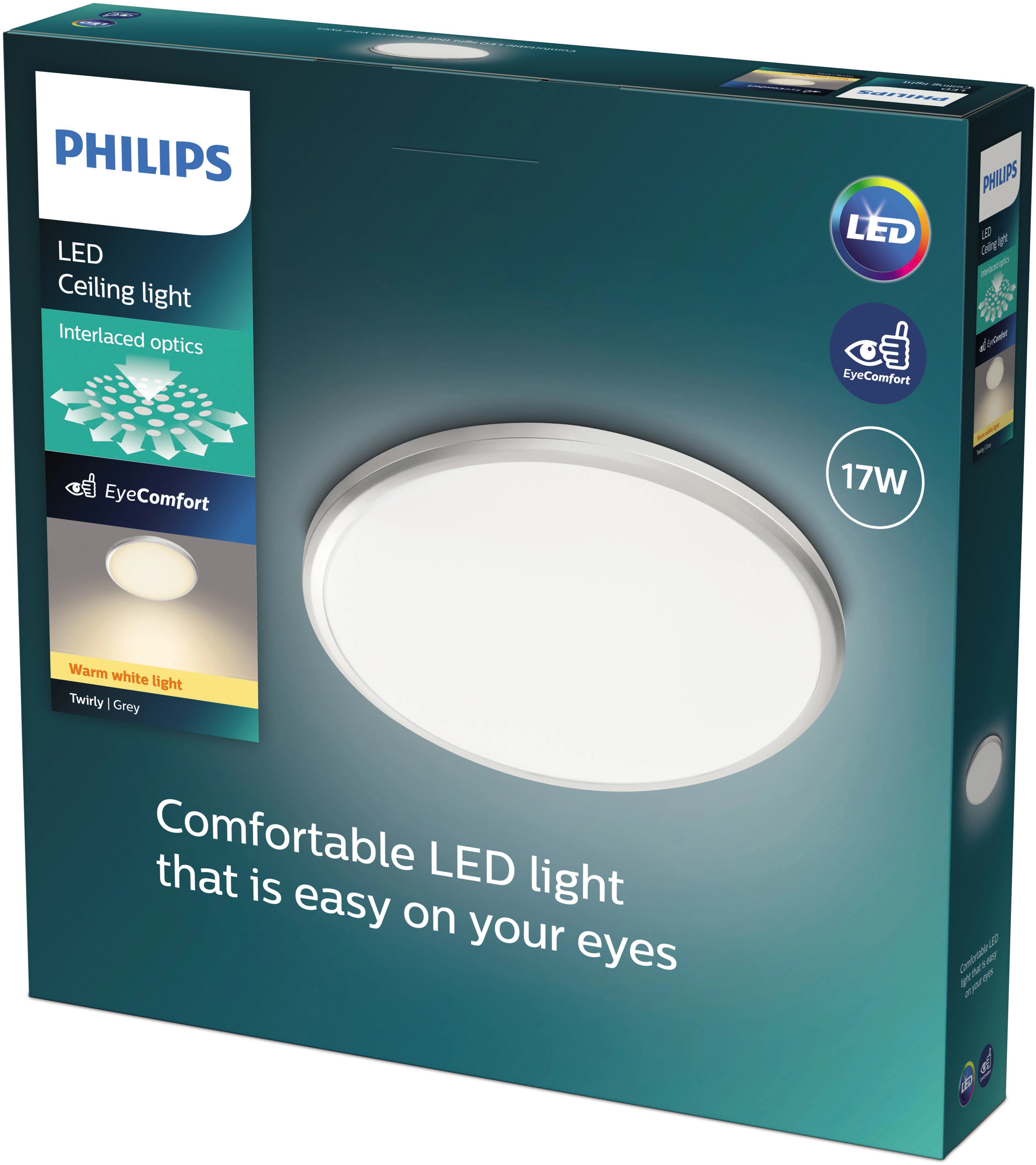 Philips LED-Deckenleuchte Twirly 1700 lm Silber kaufen bei OBI