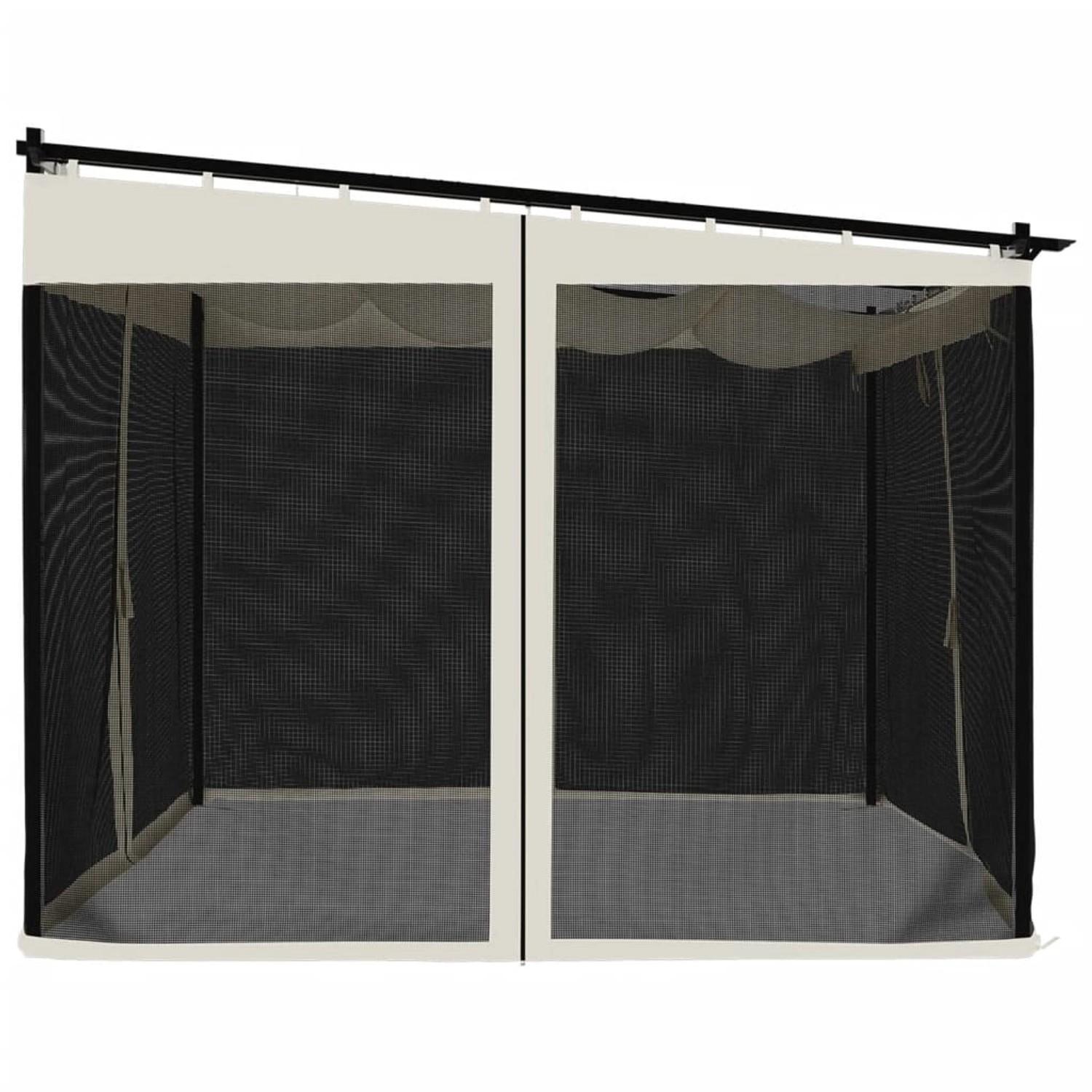 vidaXL Pavillon 3x3m mit Netzwänden in Creme, Stahlrahmen. Ideal als Sonnenschutz und Insektenschutz im Garten.