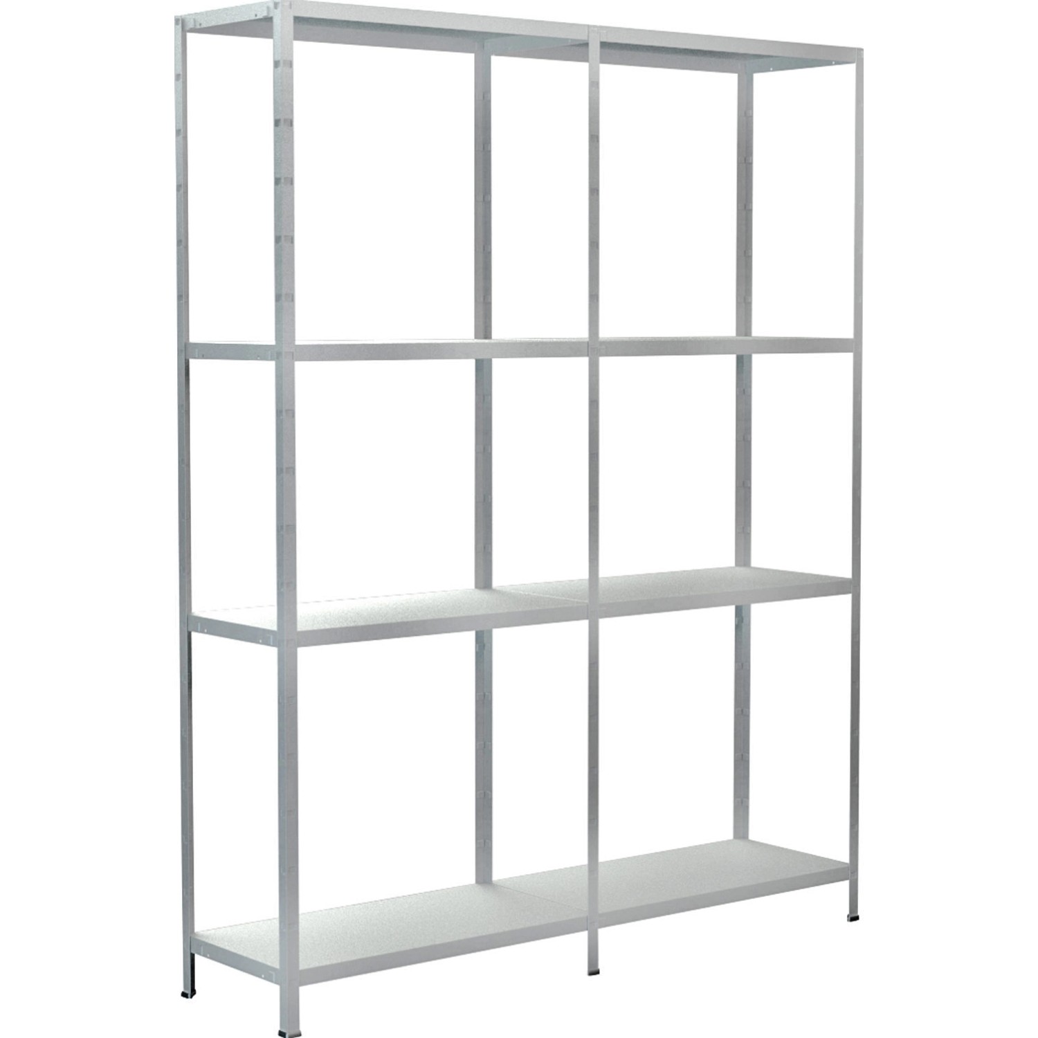 Schulte Set 1 Steckregal/Kellerregal und 1 Anbauregal Weiß 180 cm x 140 cm x 35 cm