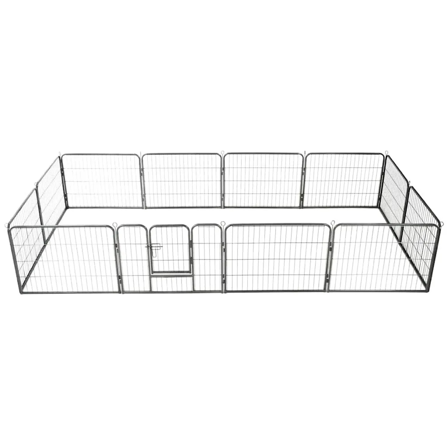 vidaXL Hunde-Laufgitter 12 Paneele Stahl 80x60 cm Schwarz 170573