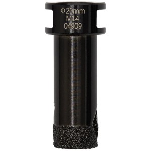 Medial Granitbohrkrone M14 Ø 20 mm für Winkelschleifer, Detailansicht.