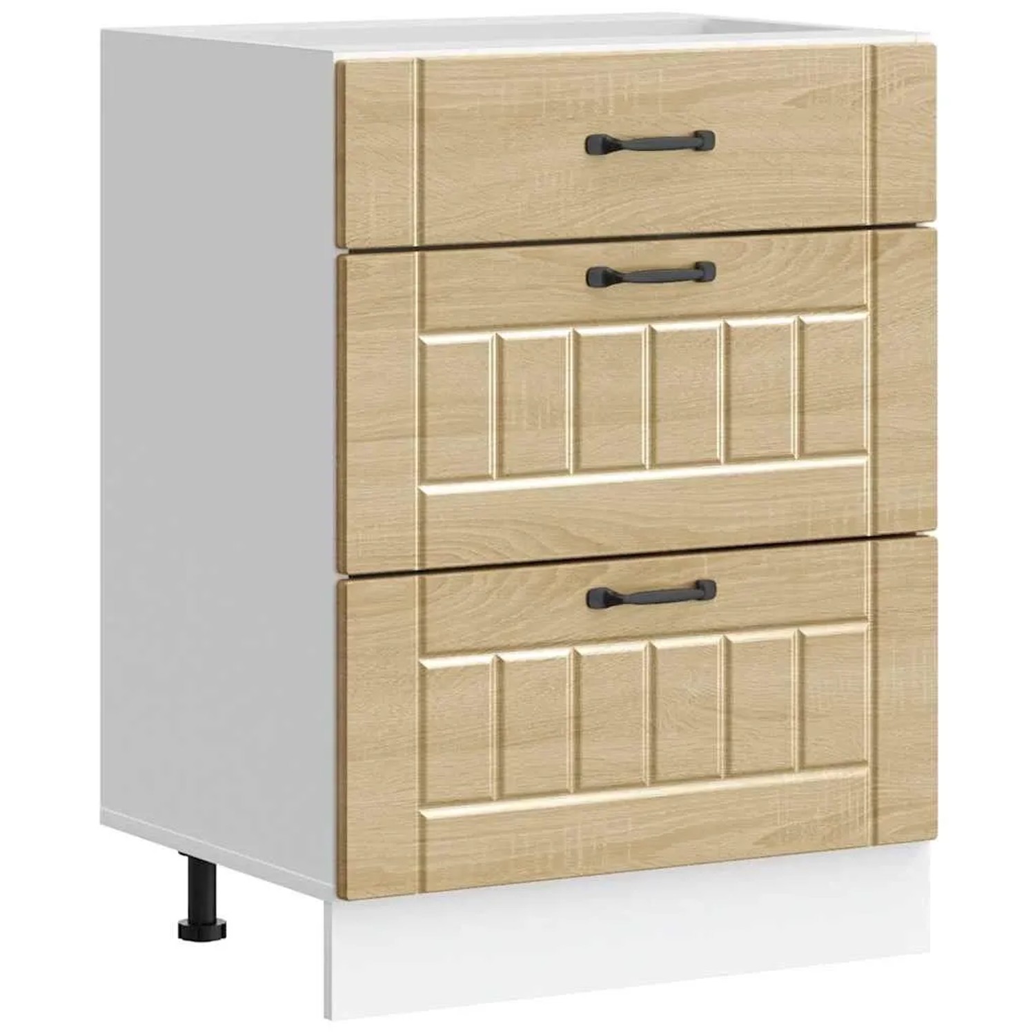 DELUKE Küchenunterschrank MARO Sonoma-Eiche 60x46x81,5cm Küche Unterschrank Mit Schublade