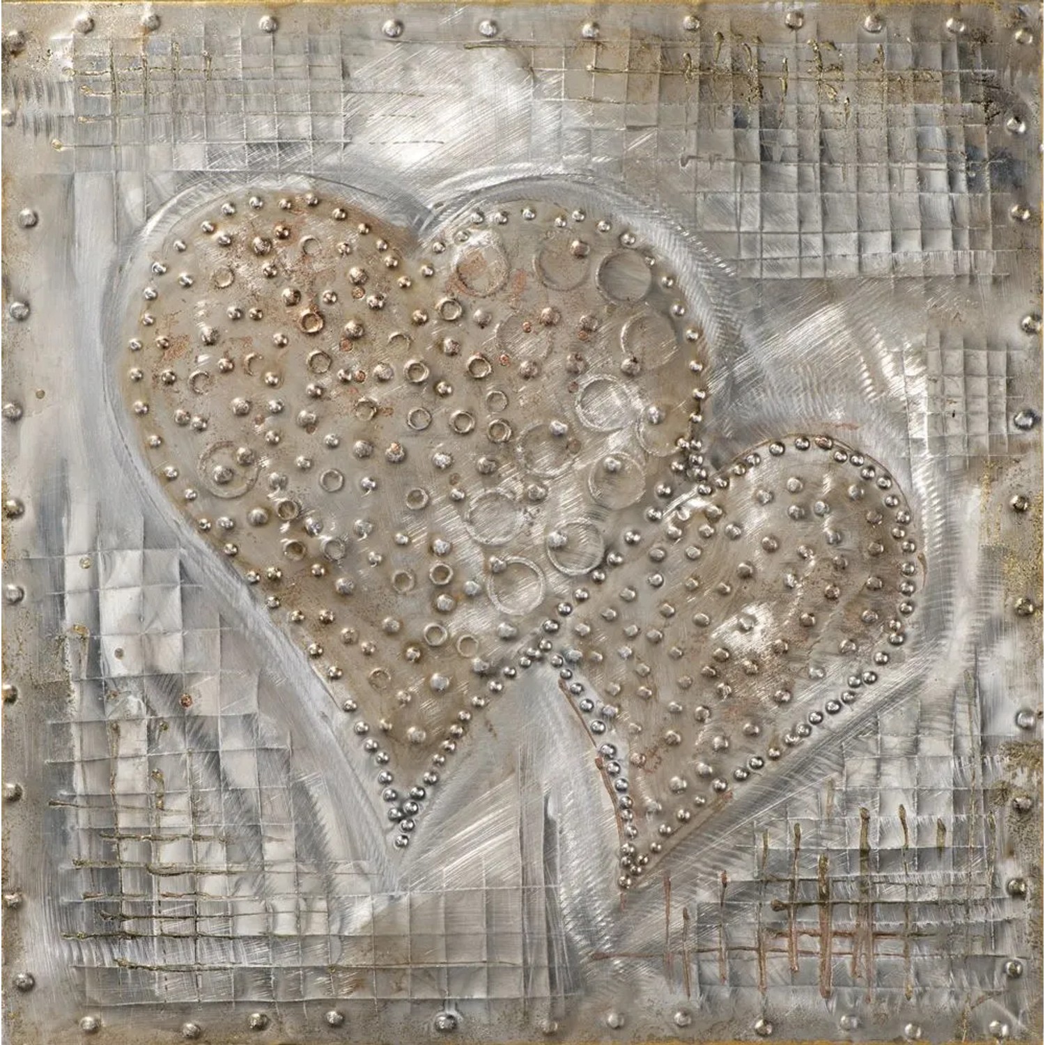 Art Universe Leinwandbild Herz aus Gold 60 x 60 cm