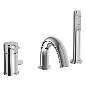 pianura Wannenarmatur Stella, Dreiloch-Mischer in Chrom mit Handbrause.