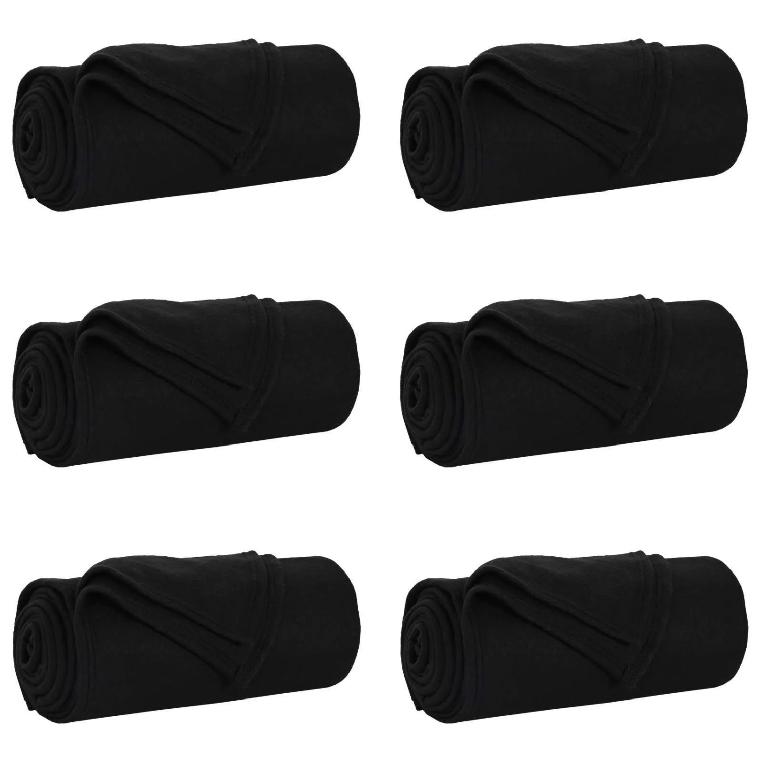vidaXL Wohndecken 6 Stück Schwarz 200 x 150 cm Fleece 42017066