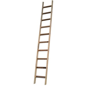 PROREGAL Holzleiter mit 6 Sprossen, braun, ohne Traverse. Ideal für Handwerk und Renovierung.