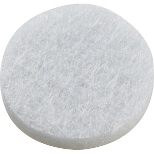Weißer, selbstklebender Filzgleiter, Ø 28 mm, für Möbel und Oberflächenschutz.