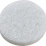 Weißer, selbstklebender Filzgleiter, Ø 28 mm, für Möbel und Oberflächenschutz.