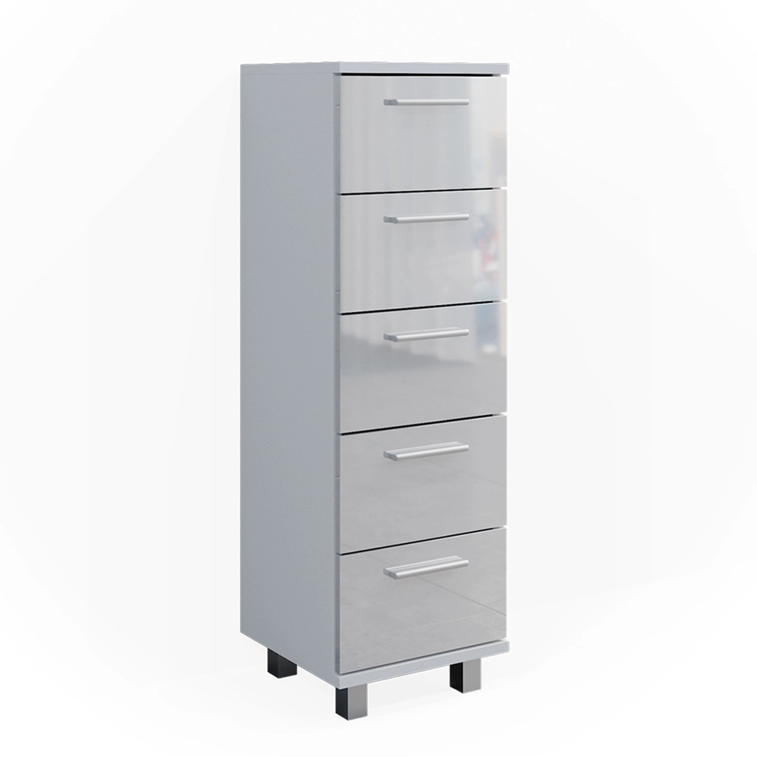 Vicco Badschrank Ilias Weiß Hochglanz 30 x 95 cm