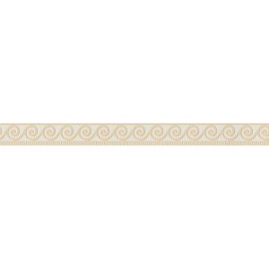 Bricoflor Bordüre mit griechischem Muster in Creme-Weiß, ideal für Küche und Bad.