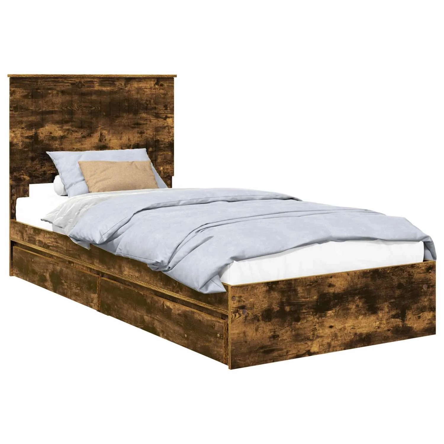 vidaXL Stauraumbett Räuchereiche 90 x 200 cm Holzwerkstoff 3411247 günstig online kaufen