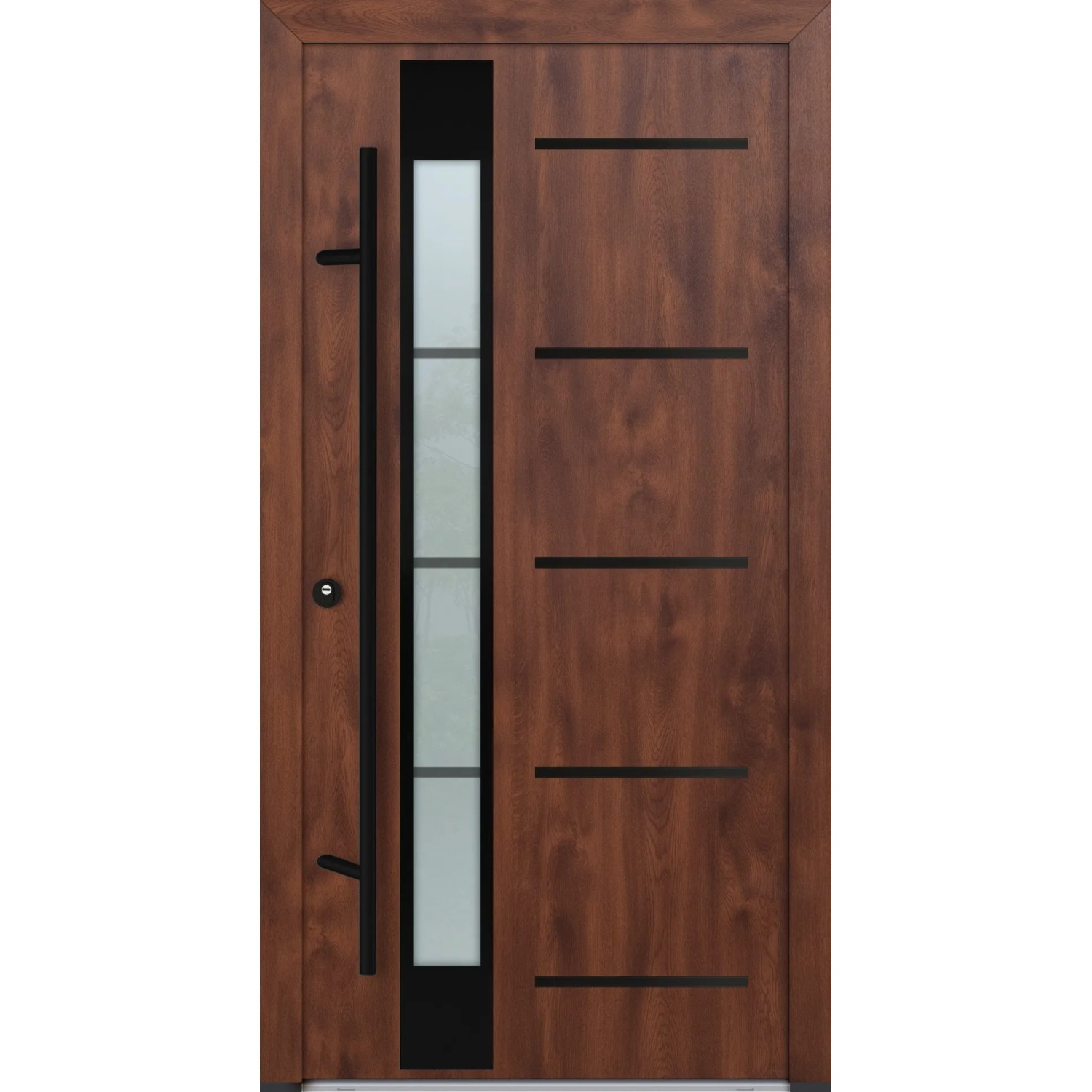 FM Türen AS68 Modell 65 1000 x 2100 Nussbaum Links Innen Beschläge Set 01