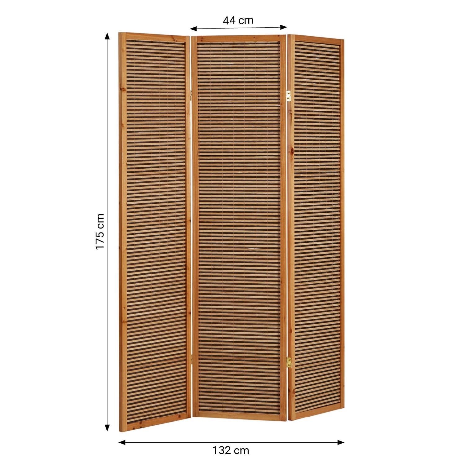Homestyle4u 3-tlg. Paravent in Braun 132x175 cm 381_3