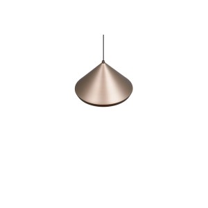 Moderne LED-Pendelleuchte Laguna, konisch, metallic coffee-farbenes Metall. Für Esstische.