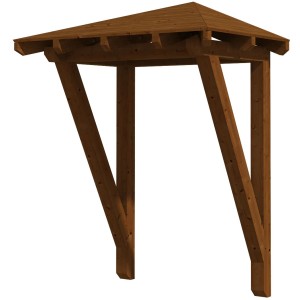 Skan Holz Vordach Wesel 2, Nussbaum lasiert, 188x126 cm. Haustürvordach aus Holz.