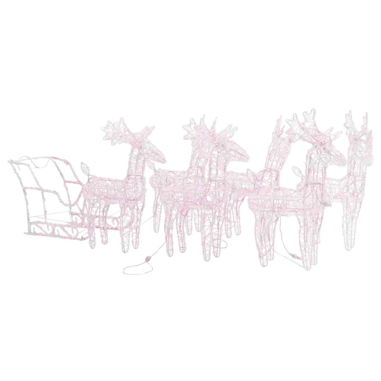 vidaXL Weihnachtsdekoration Rentiere & Schlitten 280x28x55 cm Acryl 328524
