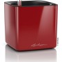 Lechuza Cube Glossy 14, scharlachroter Übertopf mit Wasserstandsanzeiger, 14x14 cm.