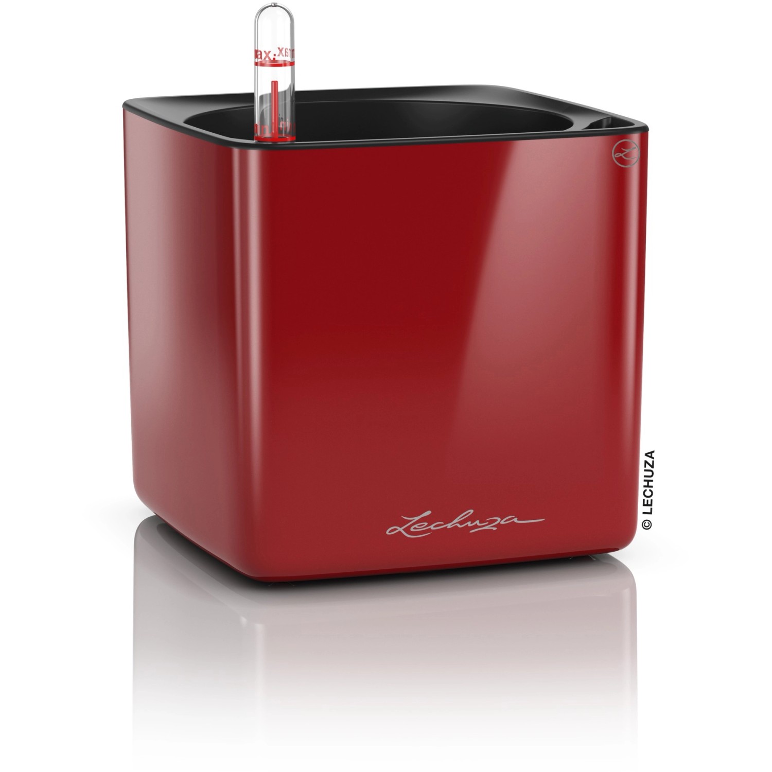 Lechuza Pflanzgefäß Cube Glossy 14 Scarlet Rot highgloss 14 cm x 14 cm