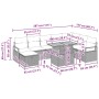 Graues 9-teiliges vidaXL Garten-Sofa-Set aus Poly Rattan mit Tisch und verstellbarer Höhe.