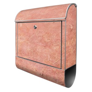 Banjado Design Briefkasten Silber Pulverbeschichtet 39x47x14cm 2 Schlüssel Mit Zeitungsfach Motiv Rosa Putz