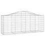 vidaXL Gabionen mit Hochbogen, 11er Set, 200x50x80/100cm, aus verzinktem Eisen.