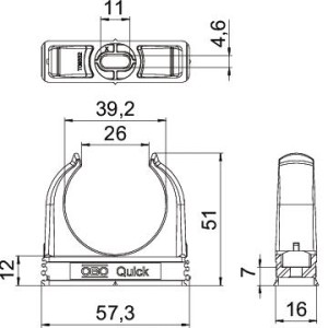 OBO Bettermann Quick-Schelle Rohr-Klemmschelle M40 50 Stück Weiss