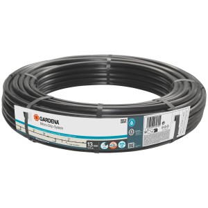 Gardena Verlegerohr Flex, 50 m, 13 mm, für Micro-Drip-Systeme, aufgerollt und verpackt.