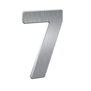 Edelstahl Hausnummer 7 von Basi, Türbeschlag für den Eingangsbereich