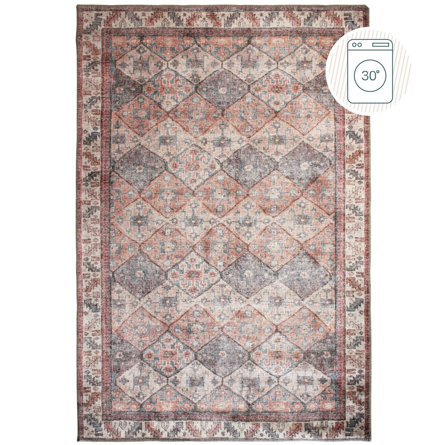 Flair Rugs Vintageteppich Dion Global 190 cm x 290 cm Mehrfarbig