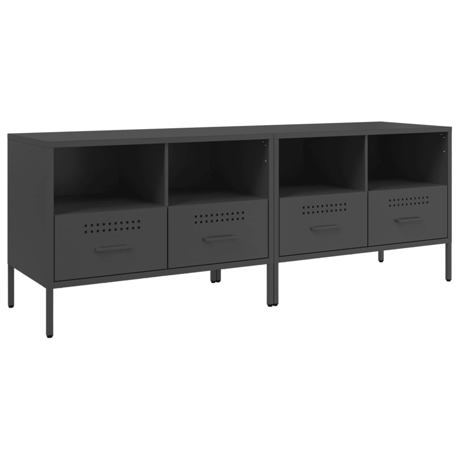 vidaXL TV-Schränke 2 Stk Schwarz 68x39x50,5 cm Stahl 843043 günstig online kaufen