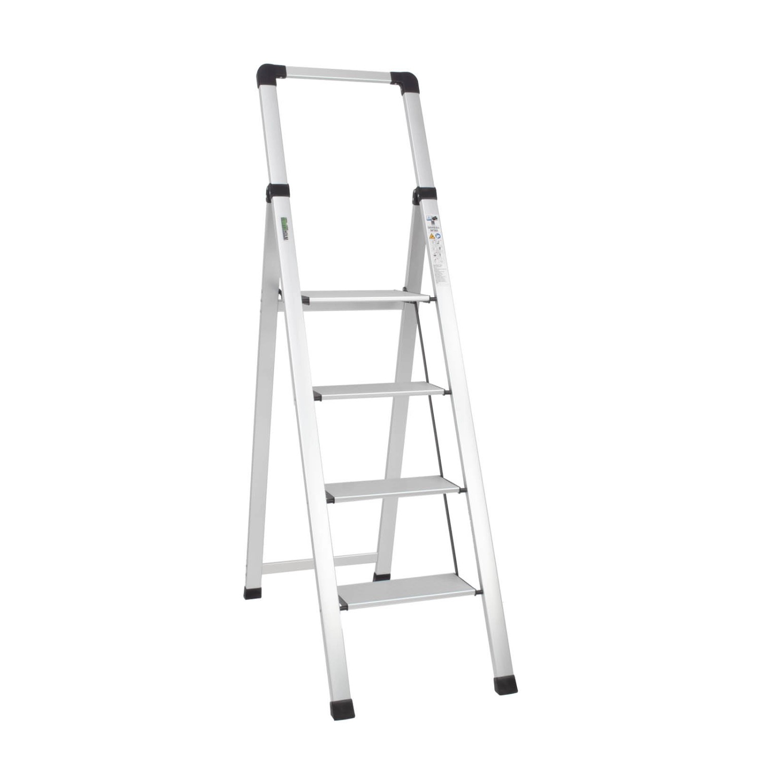 TRUTZHOLM Alu Trittleiter 4 Stufig Klappbar mit Handlauf 150kg Silber günstig online kaufen