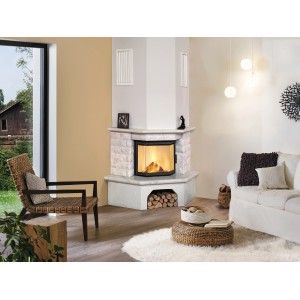 Hark Kaminofen Bausatz Vermont mit Marmorverkleidung in Naturweiß, 8 kW, Energieeffizienzklasse A+.