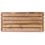 HolzFee Pflanzkasten Linea aus hellem Lärchenholz. Robuster Blumenkasten für Balkon und Terrasse.