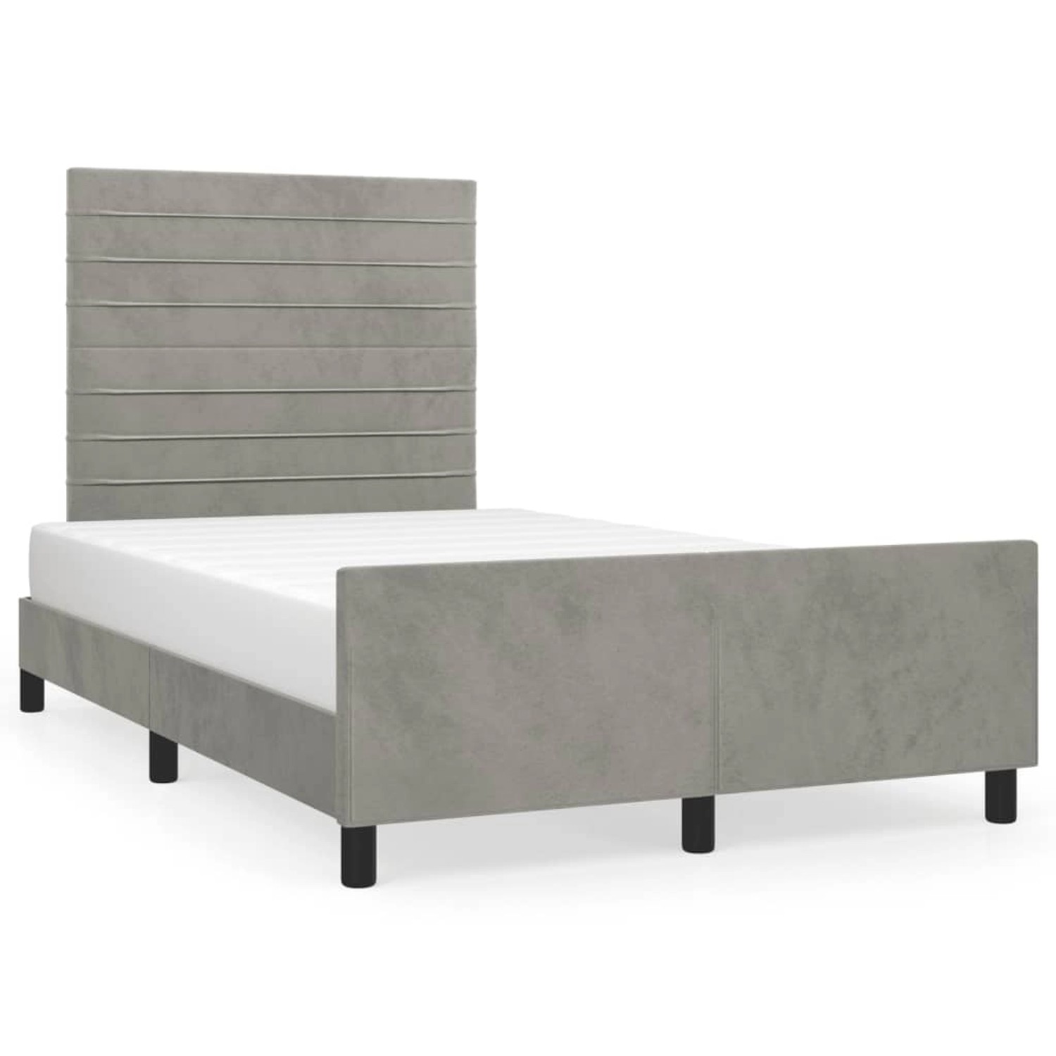 vidaXL Bettgestell ohne Matratze Hellgrau 120x190 cm Samt 3270584 günstig online kaufen