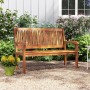 Costway Gartenbank aus Akazienholz für 2 Personen im Garten, helle Holzfarbe, Lattenrückenlehne.