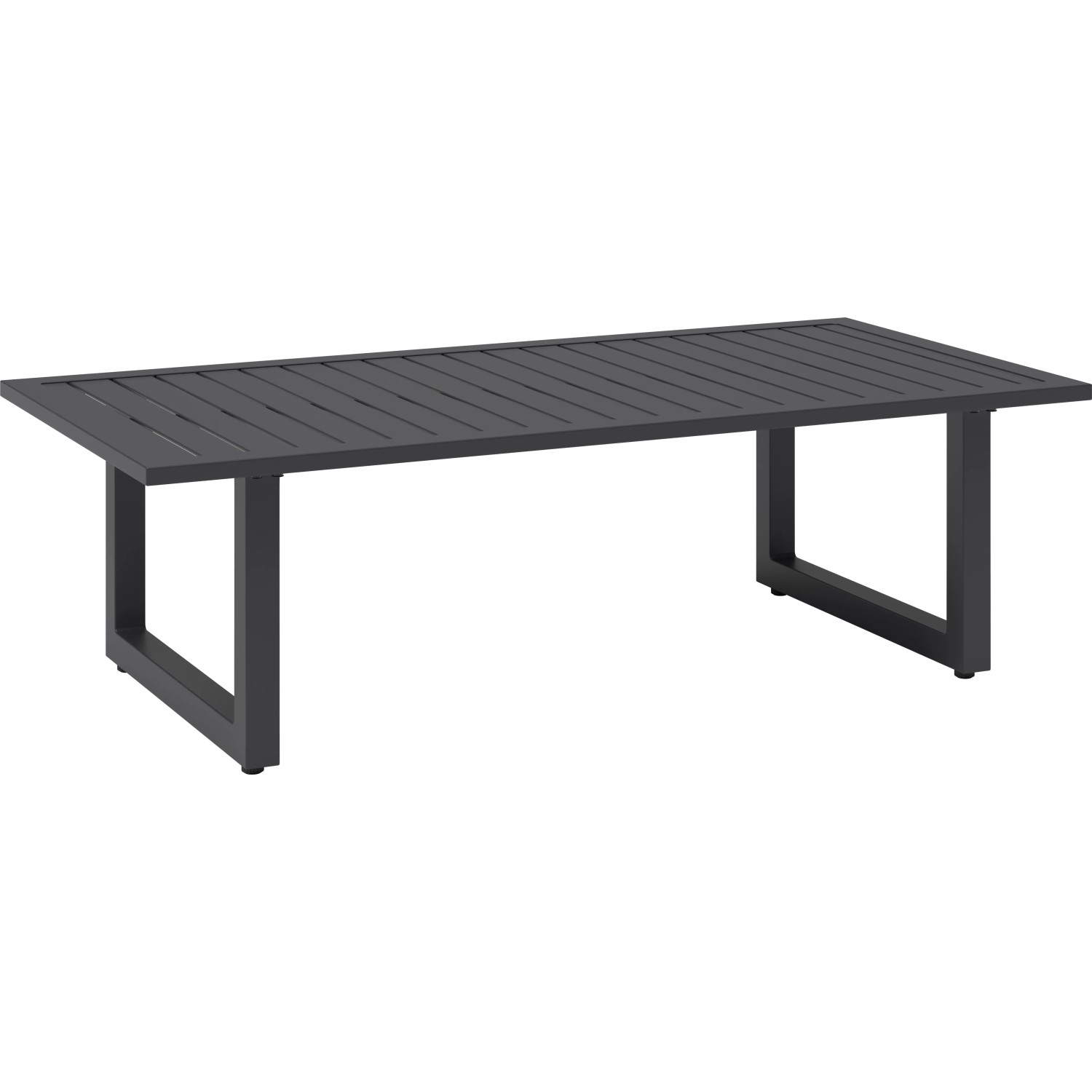 Loungetisch der Springtown Lounge-Gruppe, Aluminium, schwarz-dunkelgrau.
