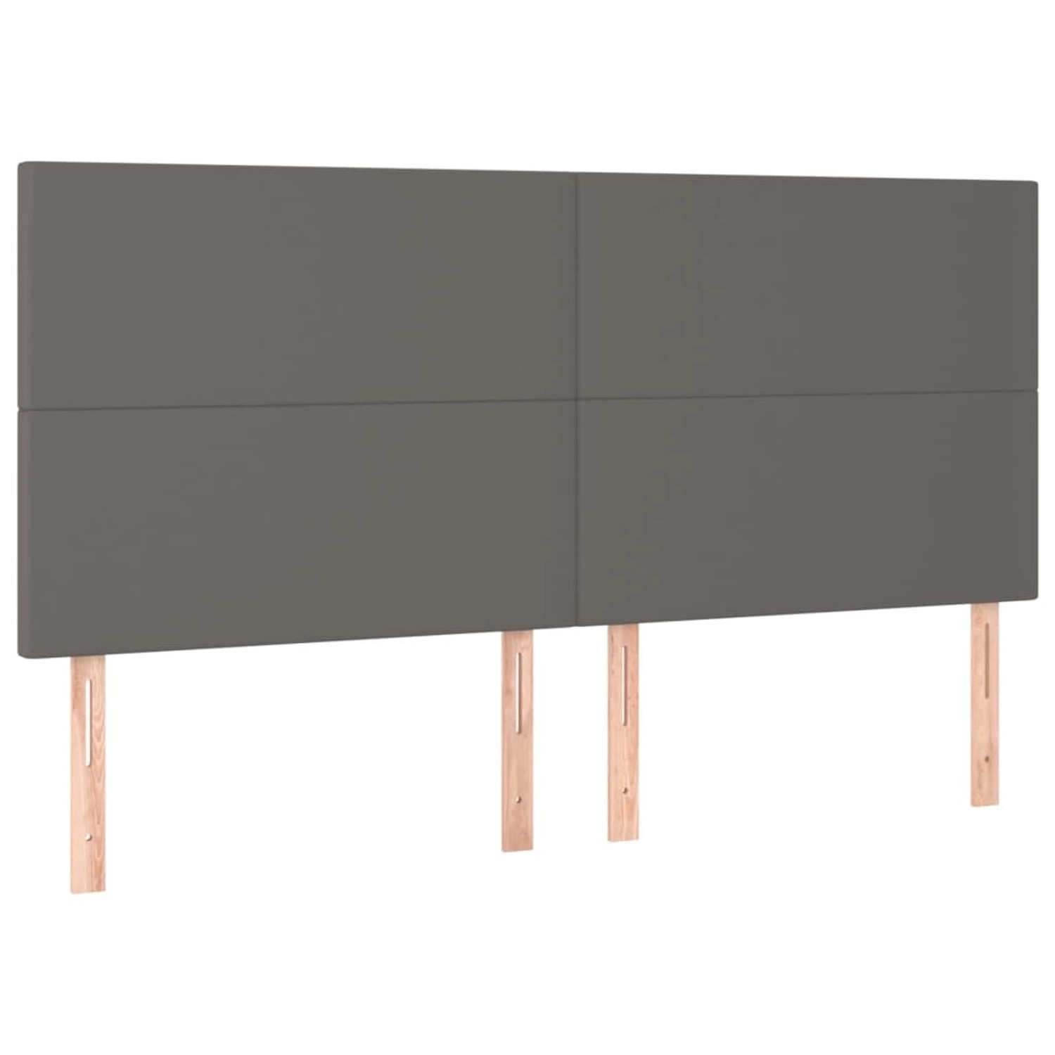 vidaXL LED Kopfteil Grau 200x5x118/128 cm Kunstleder 3122256
