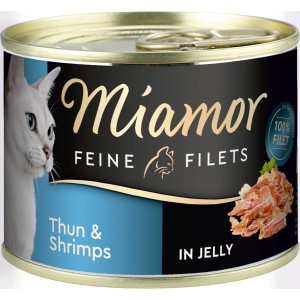 Miamor Katzen-Nassfutter mit Thunfisch und Shrimps in Jelly, 185g Dose.