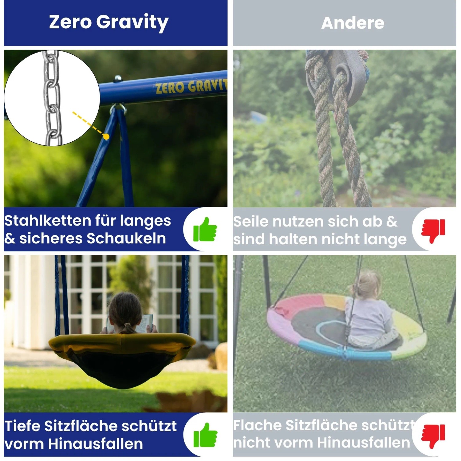Zero Gravity Gartenschaukel MAGIC CARPET mit Stabilem und Korrosionsbeständigem Metallrahmen_5