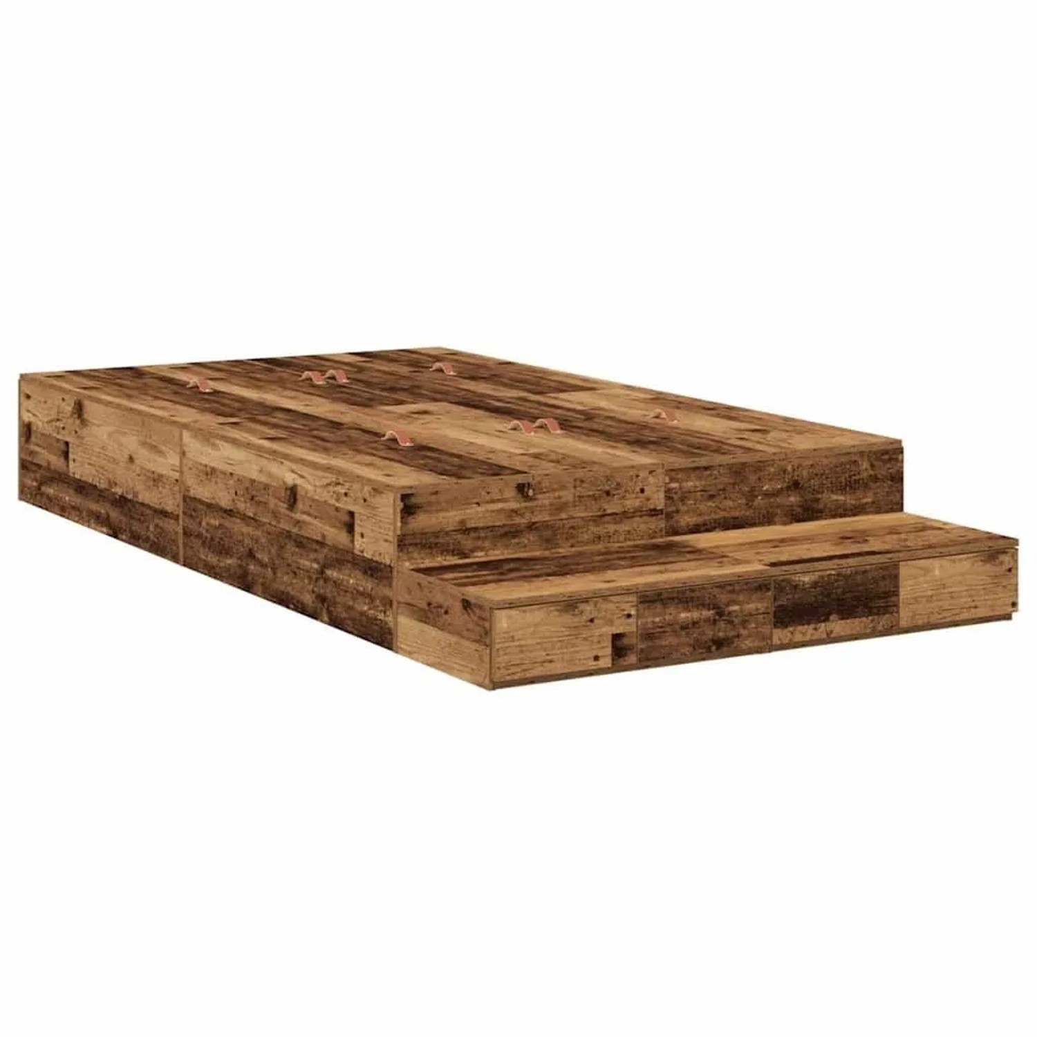 vidaXL Aufbewahrungsbettgestell Altholz 120 cm Holzwerkstoff 3335635 günstig online kaufen